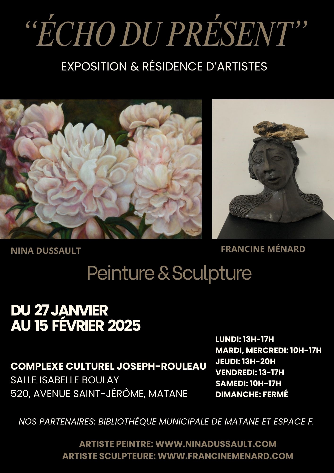 Exhibition « Écho du Présent » from Nina Dussault and Francine Ménard