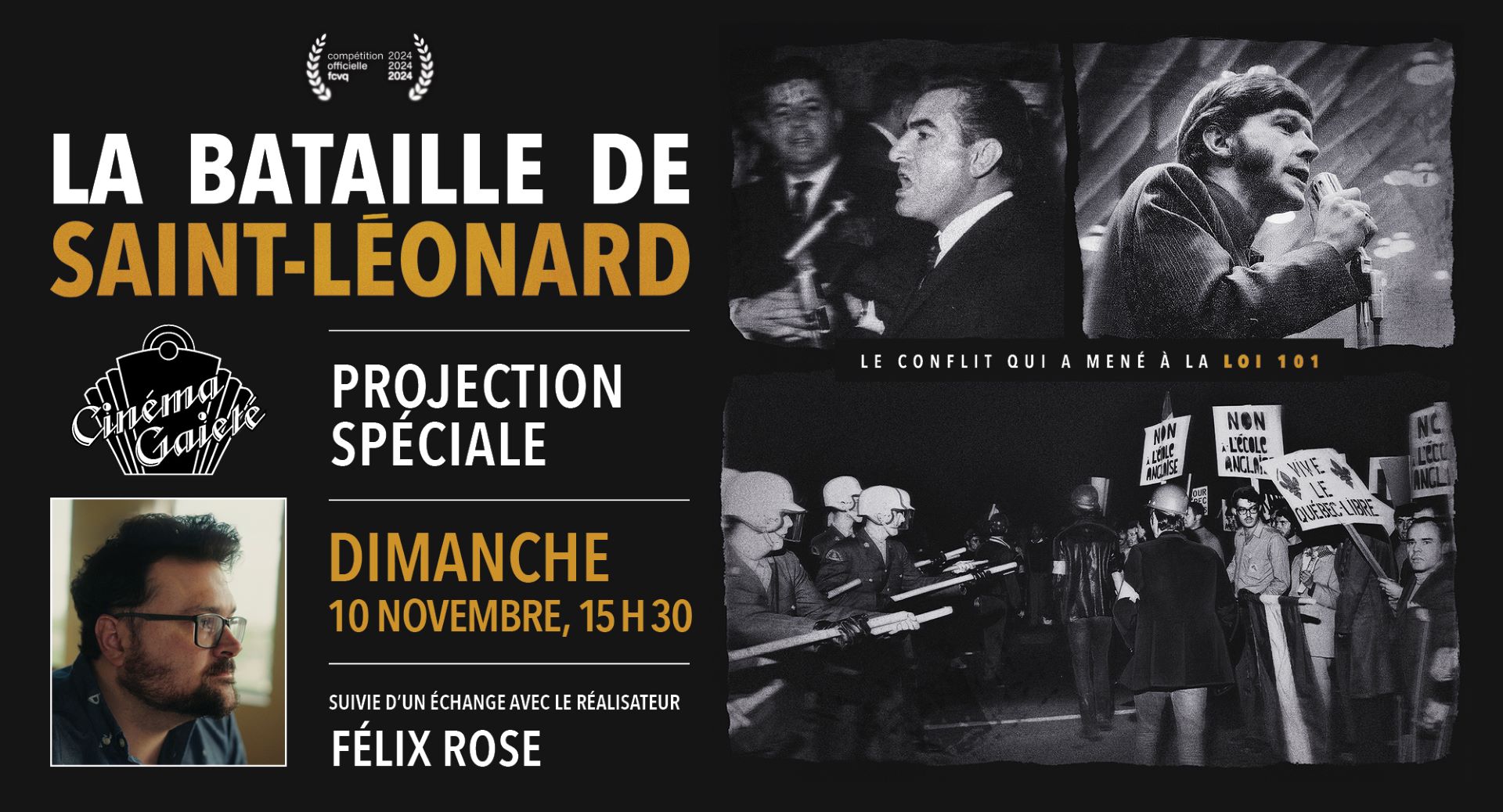 Projection du documentaire La bataille de Saint-Léonard, de Félix Rose