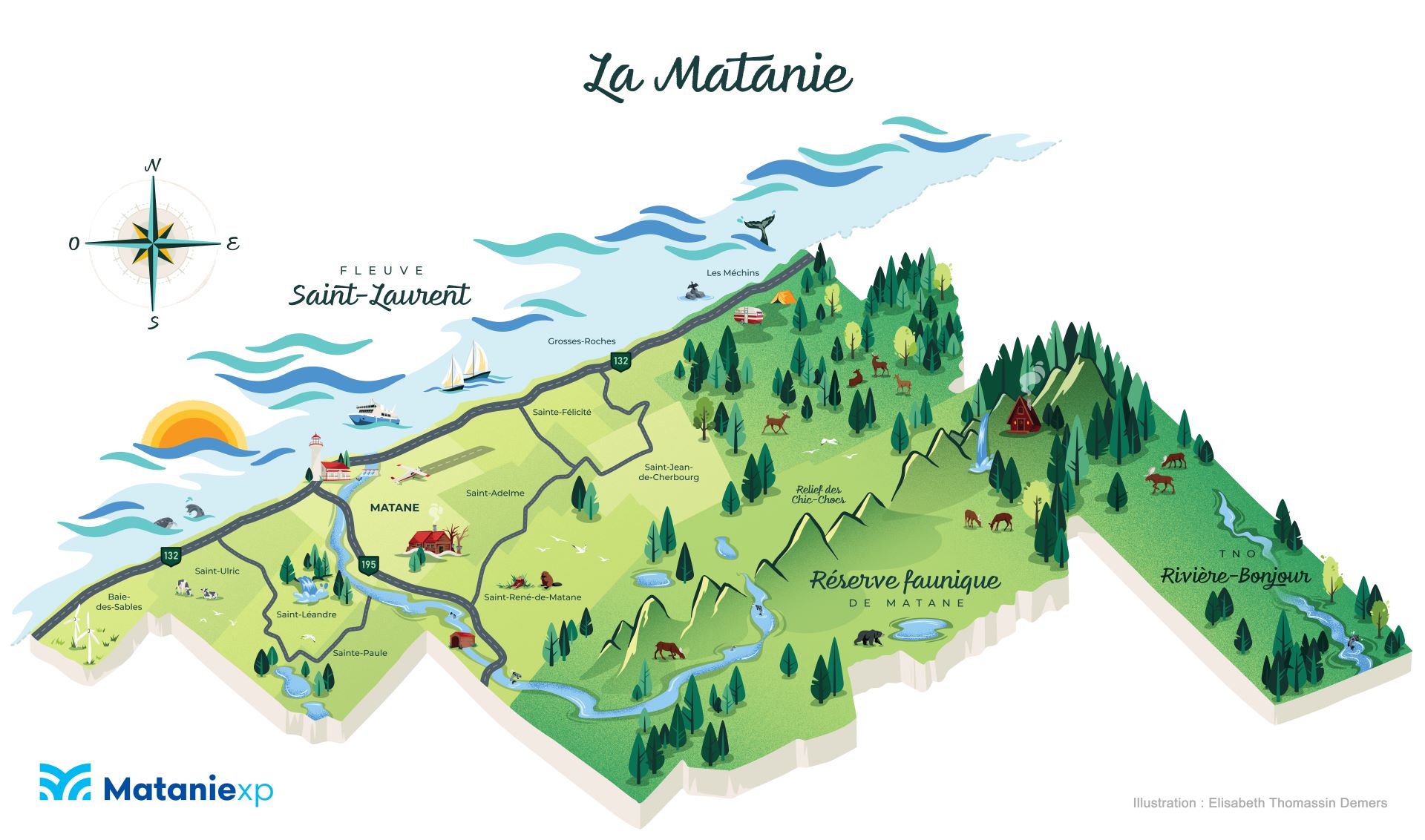 Illustrated Map of the region of Matane Illustrated Map of the region of Matane